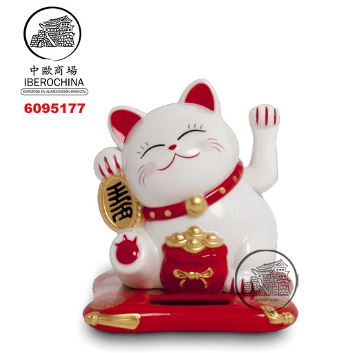 [6095177] GATO SUERTE SOLAR 太阳能白色小招财猫 /120