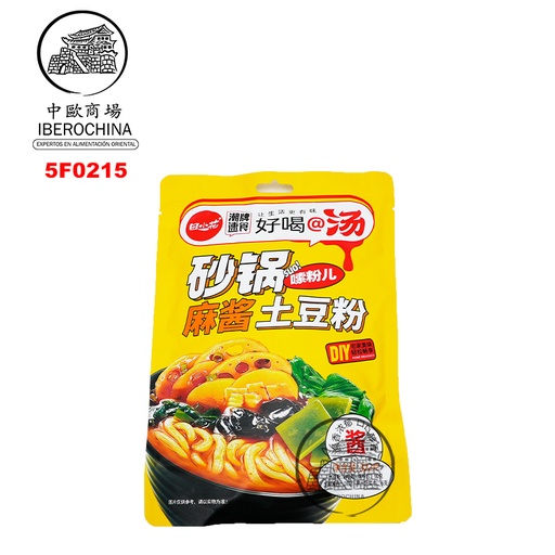 [5F0215] FIDEO DE PATATA CON SALSA SÉSAMO 田小花砂锅麻酱土豆粉 327g/30