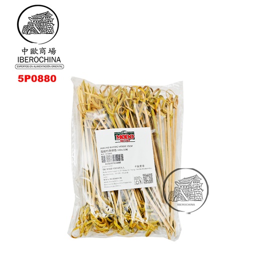 [5P0880] PINCHO BAMBU VERDE 15CM 花结竹串绿色 100u/100