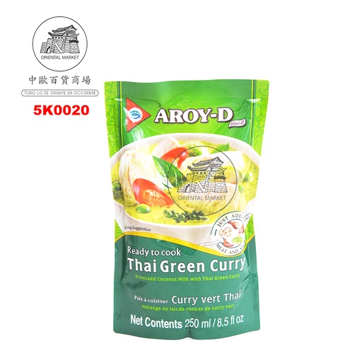 [501984/5K0020] CURRY VERDE THAI *AROY-D* 泰式绿咖喱汁 250ml/12