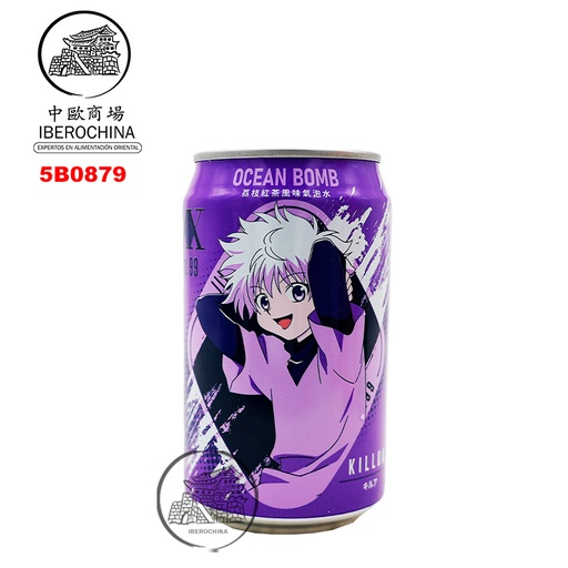 [5B0879] BEBIDA TE LICHIS *OCEAN BOMB* 荔枝红茶味汽泡水 330ml/24