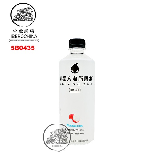 [5B0435] BEBIDA SIN AZÚCAR SABOR A LICHI CON SAL *ALIENERGY* 外星人电解质水荔枝海盐味 500ml/15