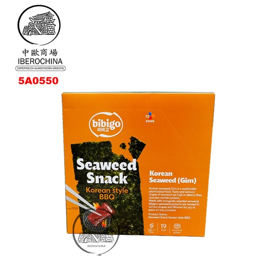 [5A0550] ALGA BBQ *BIBIGO* 烤肉味海苔片 4g/6u/6