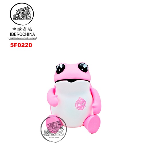 [5F0220] FIGURA SAPO ROSA *JINRO* 真露粉蟾摆件