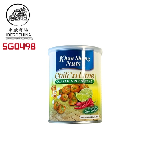 [502128/5G0498] GUISANTES SABOR CHILI LIMA *KHAO SHONG* 辛辣青柠味青豆 120G/24