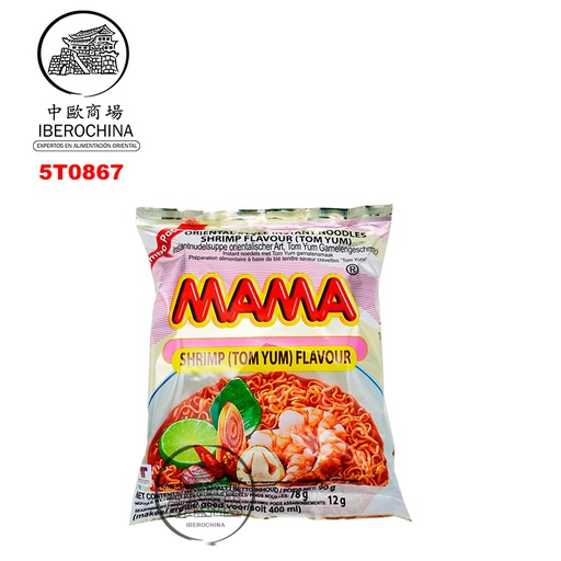 [5T0867] TALLARIN GAMBA TOM YUM *MAMA* 妈妈冬阴功虾味方便面 90g/20