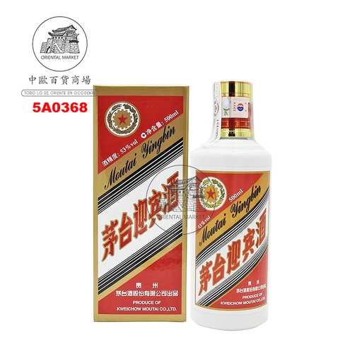[5A0368] AGUARDIENTE (53%) YINGBIN  *MOUTAI* 贵州茅台迎宾酒 500ml/6
