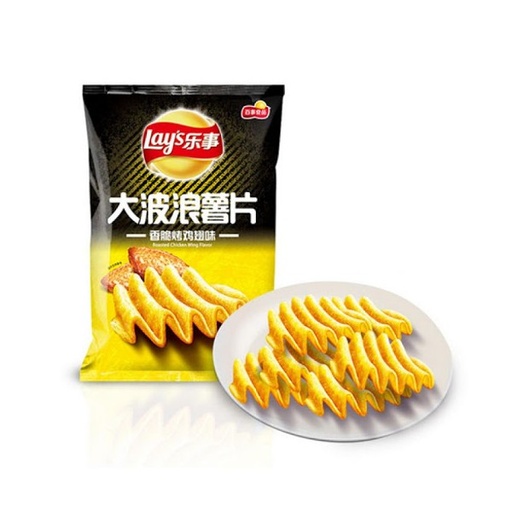 [5C0985] CHIPS ONDULADA ALITAS DE POLLO *LAYS* 乐事薯片大波浪鸡翅味 70g/22