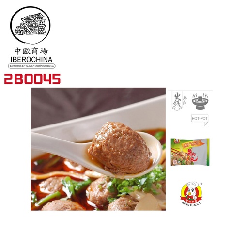 [2B0045] ALBONDIGA RELLENA VACUNO CONGELADA *MENGFU* 蒙福冻撒尿牛肉丸 360g/16