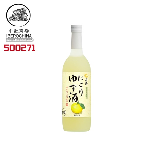 [500271] SAKE (9,5%) NIGORI YUZU *HAKUTSURU* 白鹤柚子味浊酒 700ml/6