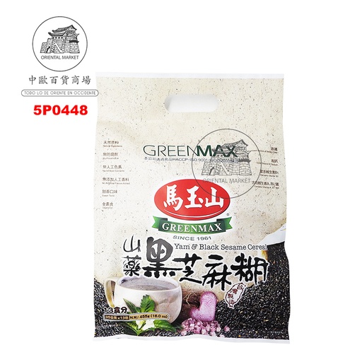 [5P0448] POLVO SESAMO Y ÑAME *GREENMAX* 马玉山山药黑芝麻糊 360g/12